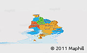 Political Panoramic Map of Valle, single color outside