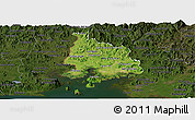 Satellite Panoramic Map of Valle, darken