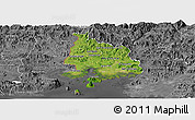 Satellite Panoramic Map of Valle, desaturated