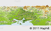 Satellite Panoramic Map of Valle, physical outside
