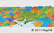 Satellite Panoramic Map of Valle, political outside
