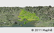 Satellite Panoramic Map of Valle, semi-desaturated