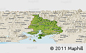 Satellite Panoramic Map of Valle, shaded relief outside