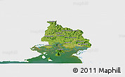 Satellite Panoramic Map of Valle, single color outside