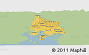 Savanna Style Panoramic Map of Valle, single color outside