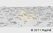 Shaded Relief Panoramic Map of Valle, desaturated