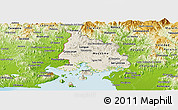 Shaded Relief Panoramic Map of Valle, physical outside