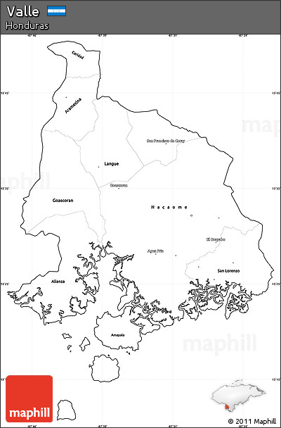 Blank Simple Map of Valle, cropped outside