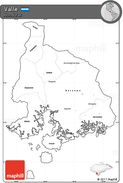 Blank Simple Map of Valle, cropped outside