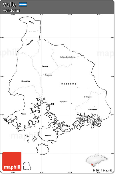 Blank Simple Map of Valle, cropped outside