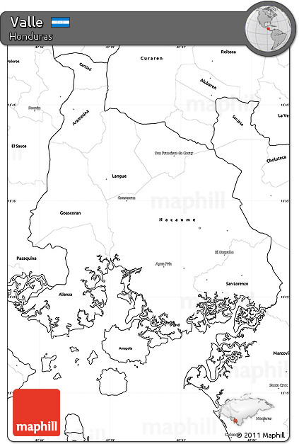 Blank Simple Map of Valle