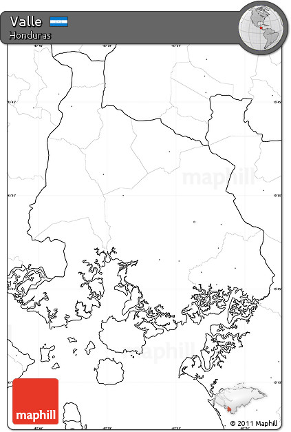 Blank Simple Map of Valle, no labels