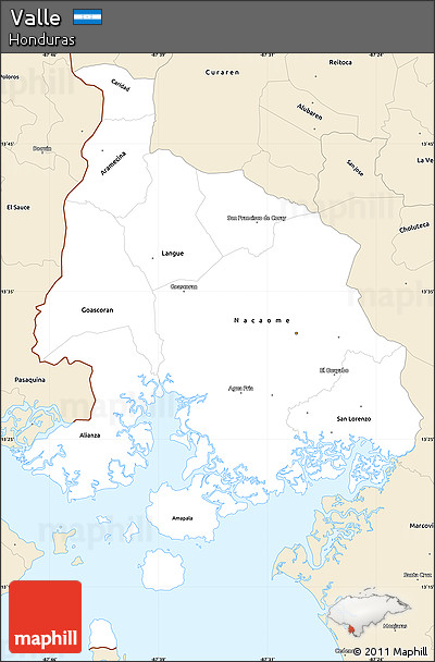 Classic Style Simple Map of Valle