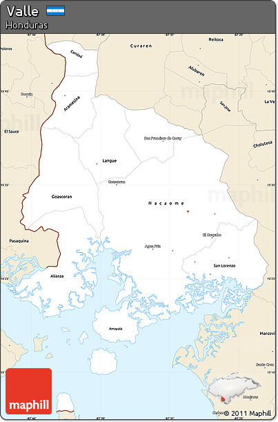 Classic Style Simple Map of Valle