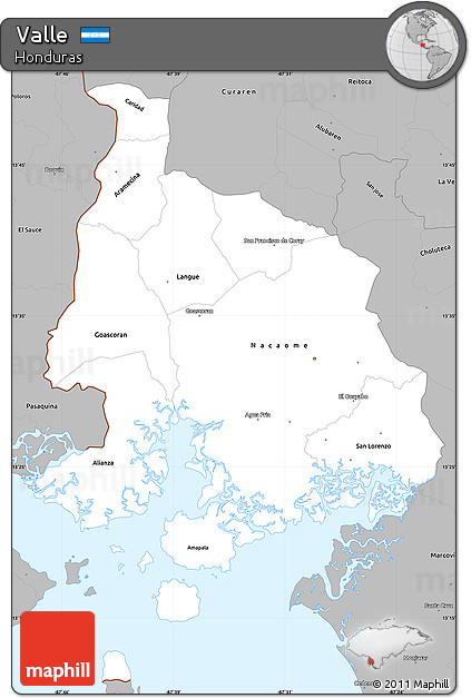 Gray Simple Map of Valle