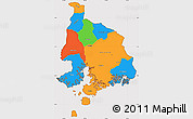 Political Simple Map of Valle, cropped outside