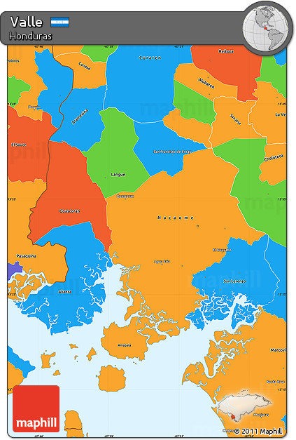Political Simple Map of Valle