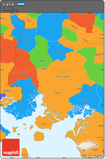 Political Simple Map of Valle