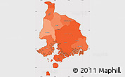 Political Shades Simple Map of Valle, cropped outside