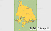 Savanna Style Simple Map of Valle, cropped outside