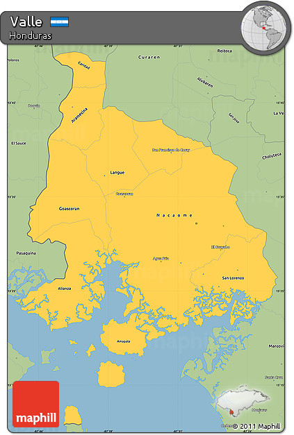 Savanna Style Simple Map of Valle