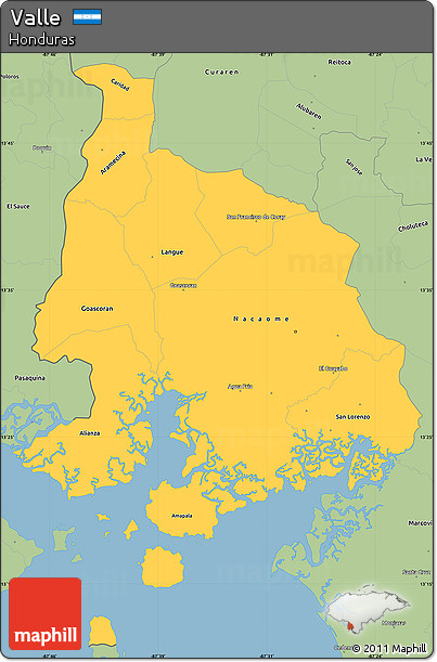 Savanna Style Simple Map of Valle