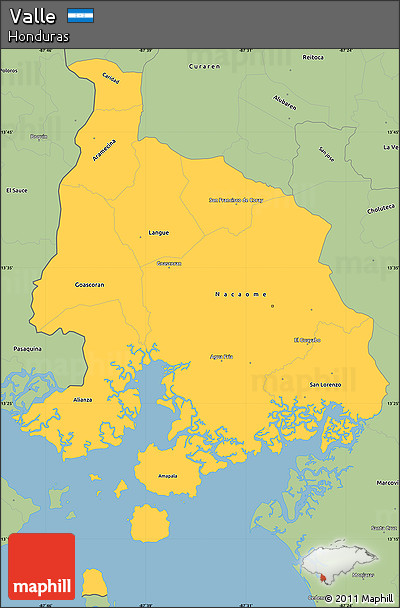 Savanna Style Simple Map of Valle