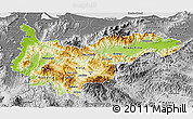 Physical 3D Map of Yoro, desaturated