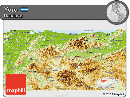 Physical 3D Map of Yoro