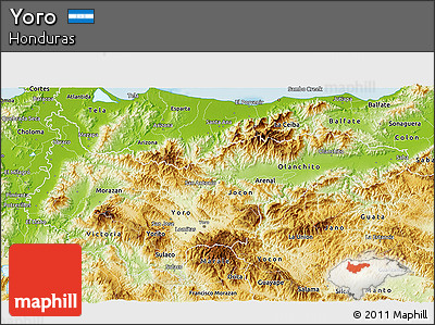 Physical 3D Map of Yoro