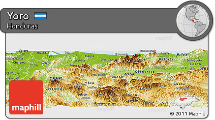 Physical Panoramic Map of Yoro