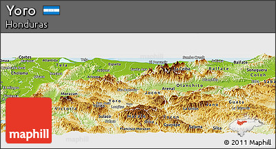 Physical Panoramic Map of Yoro