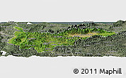 Satellite Panoramic Map of Yoro, semi-desaturated