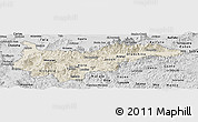 Shaded Relief Panoramic Map of Yoro, desaturated