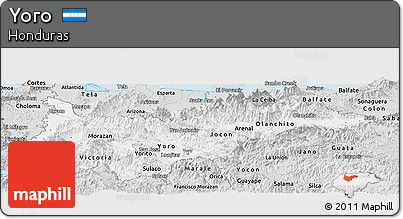 Silver Style Panoramic Map of Yoro