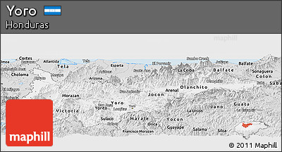 Silver Style Panoramic Map of Yoro