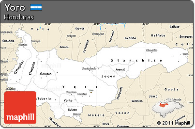 Classic Style Simple Map of Yoro