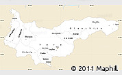 Classic Style Simple Map of Yoro, single color outside