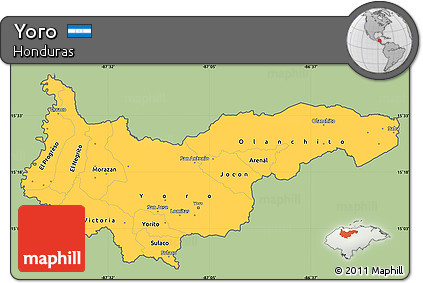 Savanna Style Simple Map of Yoro, cropped outside