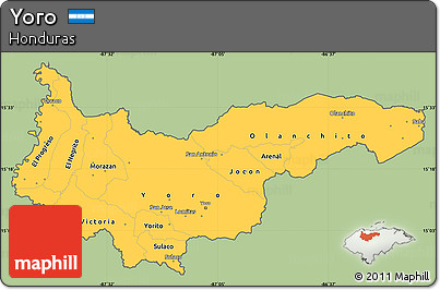 Savanna Style Simple Map of Yoro, cropped outside