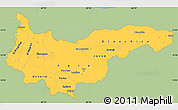 Savanna Style Simple Map of Yoro, single color outside