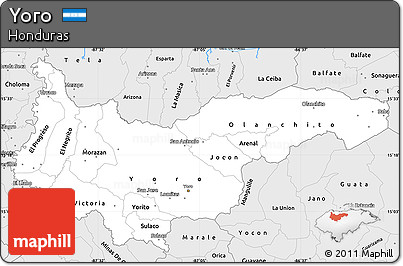 Silver Style Simple Map of Yoro