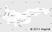 Silver Style Simple Map of Yoro, single color outside