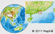 Physical Location Map of Central and Western, within the entire country