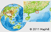 Physical Location Map of Eastern, highlighted country, within the entire country