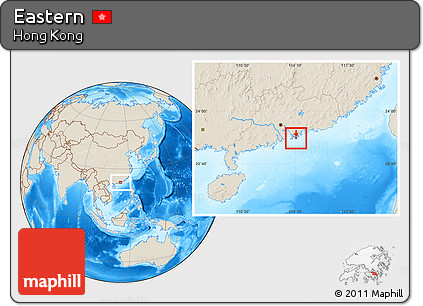 Shaded Relief Location Map of Eastern