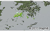 Physical 3D Map of Islands, darken, semi-desaturated