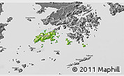 Physical 3D Map of Islands, desaturated