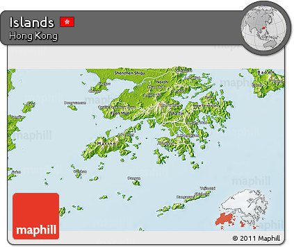 Physical 3D Map of Islands