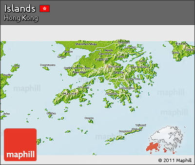 Physical 3D Map of Islands
